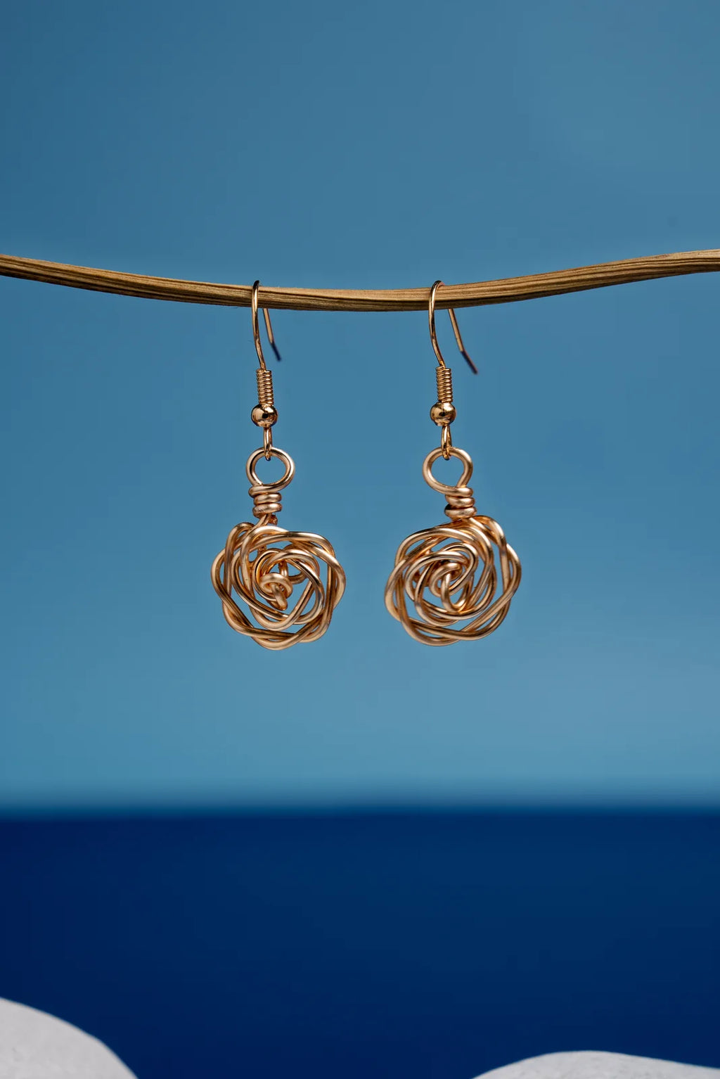 Boucles d’oreilles Les Roses S dorées