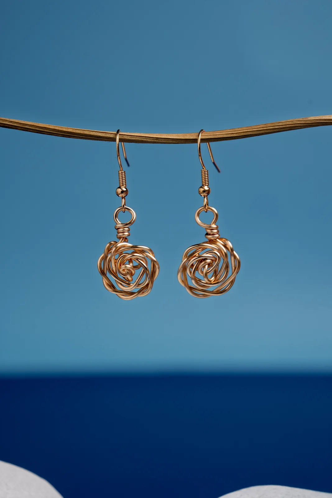 Boucles d’oreilles Les Roses S dorées