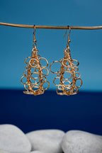 Boucles d’oreilles Bubbles modèle L doré 
