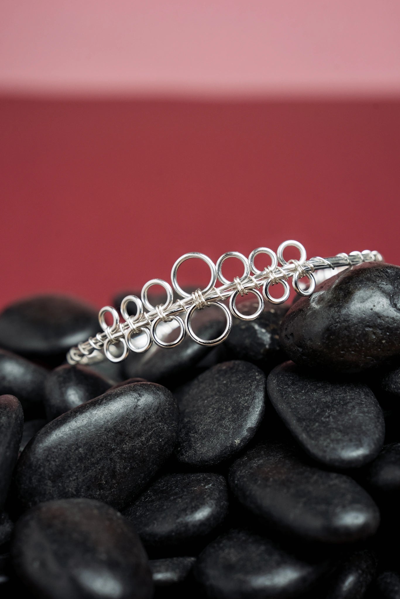 « MINI DOTS » bracelet modèle L argenté