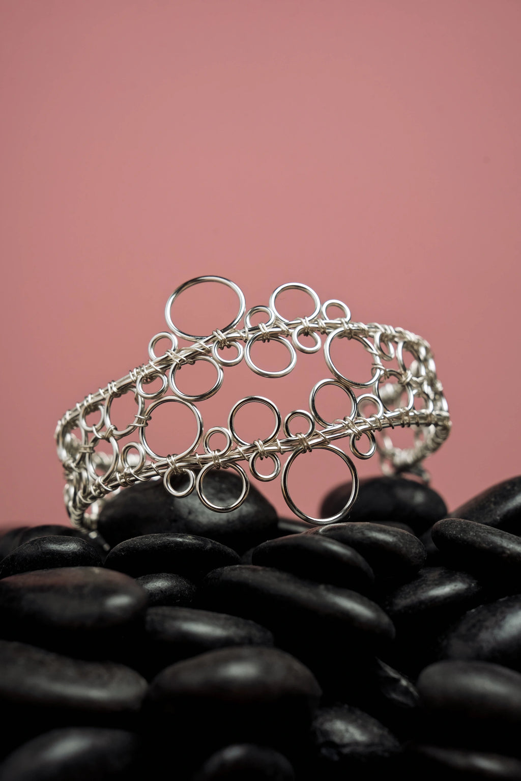 « BUBBLES » bracelet modèle M argenté 
