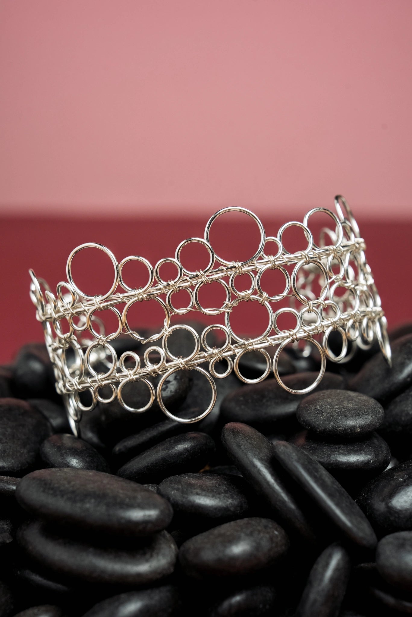 « BUBBLES » bracelet Model L silvered