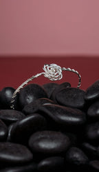 Bracelet jonc « ROSE » silvered