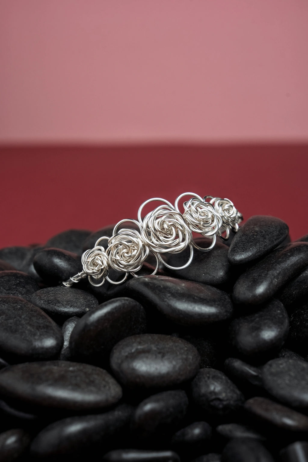 Bracelet Les Roses modèle L argenté 