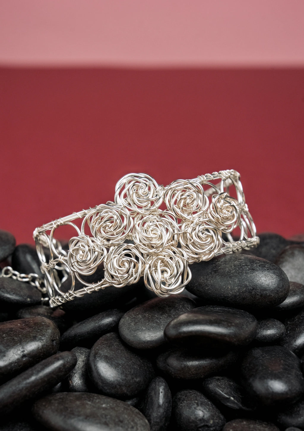 Bracelet Les Roses - Les Audacieuses modèle 9 roses argenté