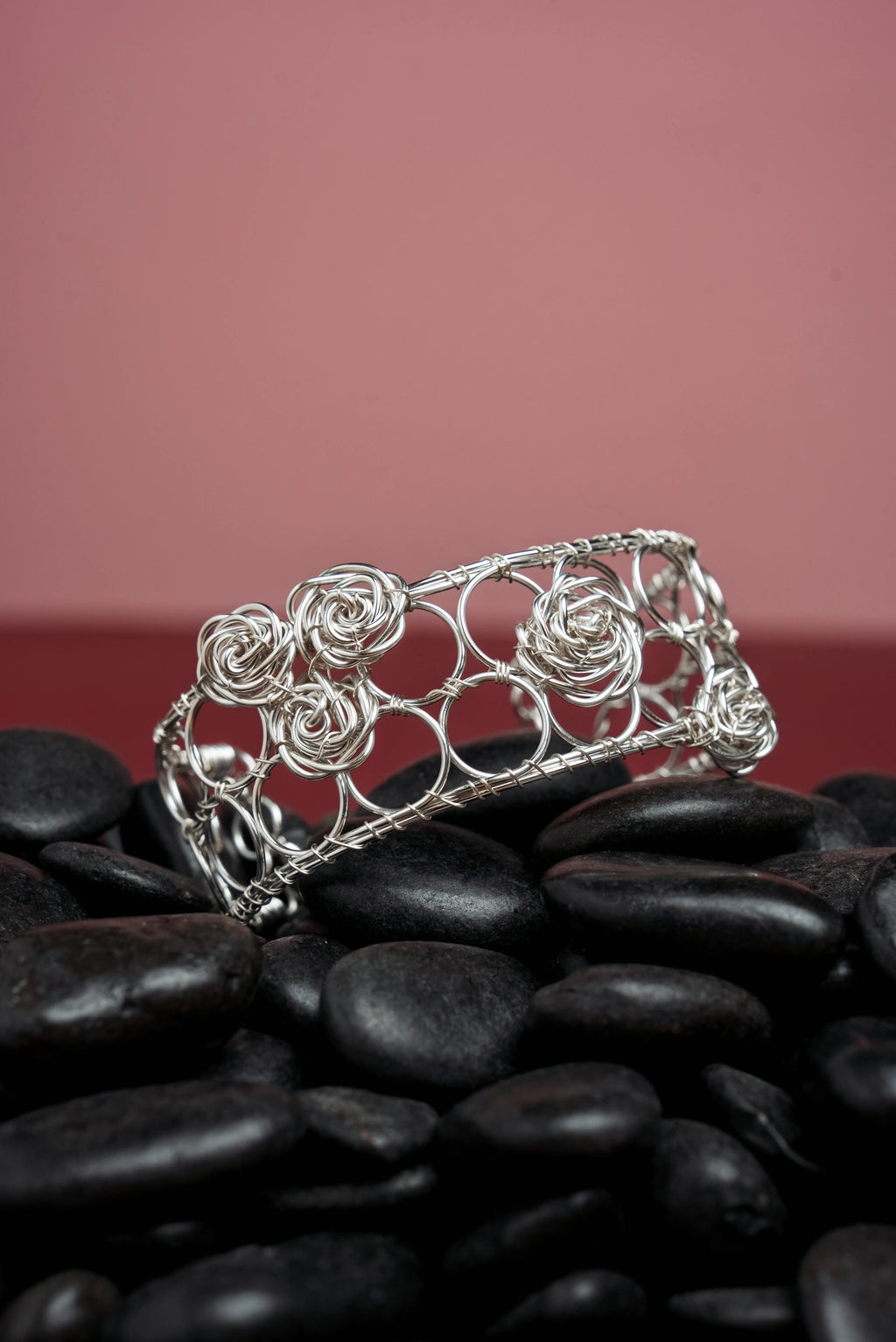 Bracelet Les Roses - Les Audacieuses modèle 5 roses argenté