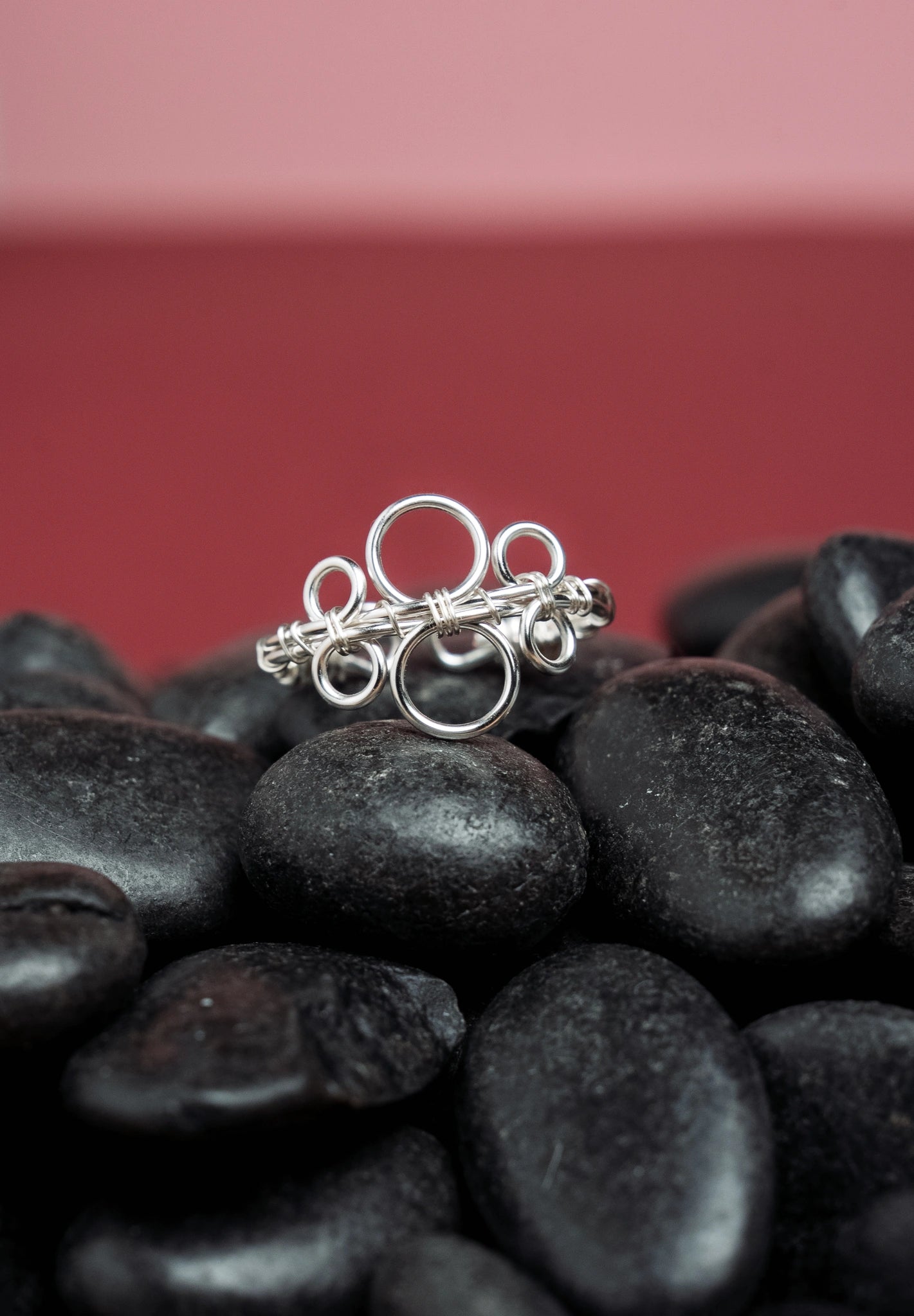 « DOTS » bague modèle M argenté 