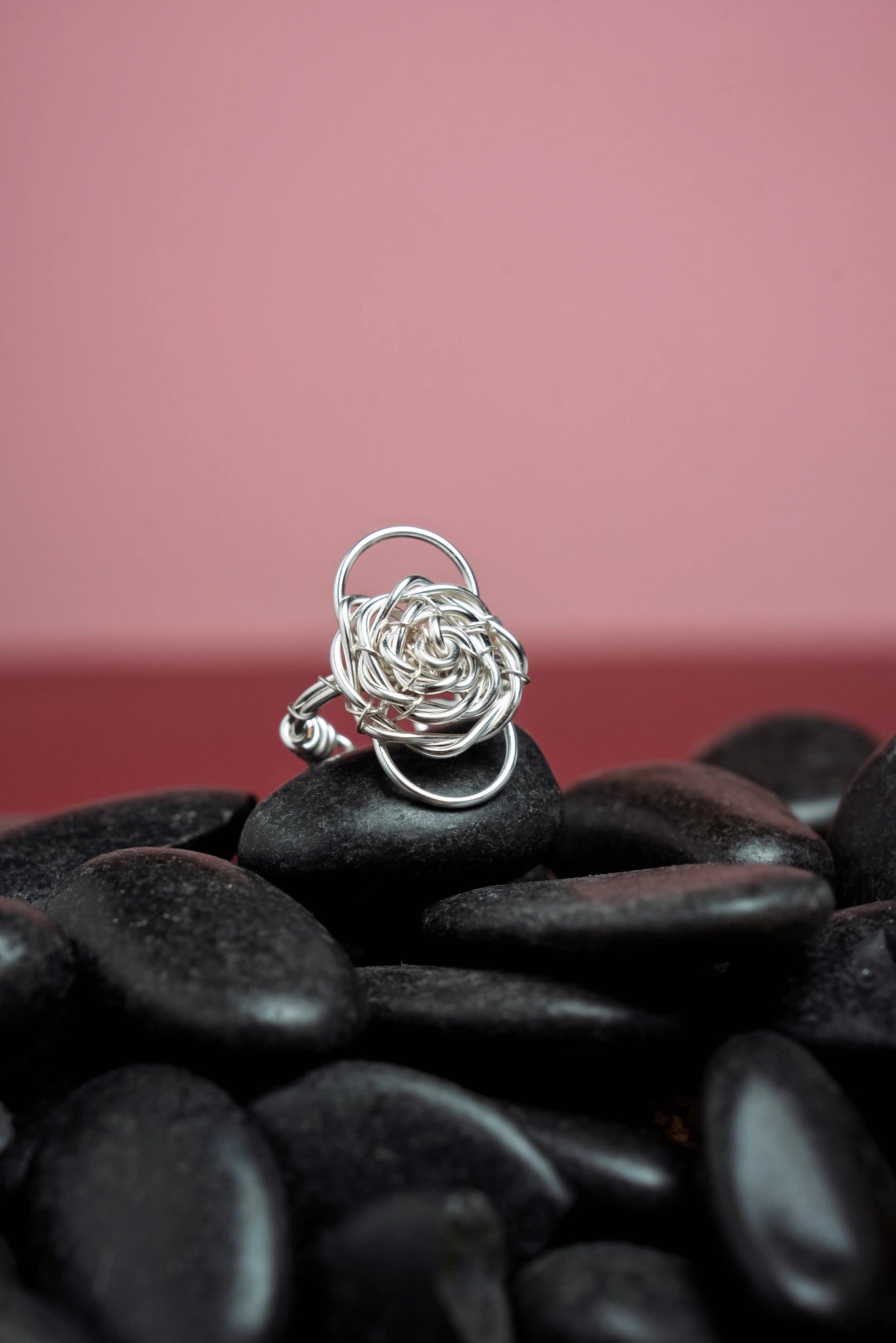 « ROSE » ring Model M silvered