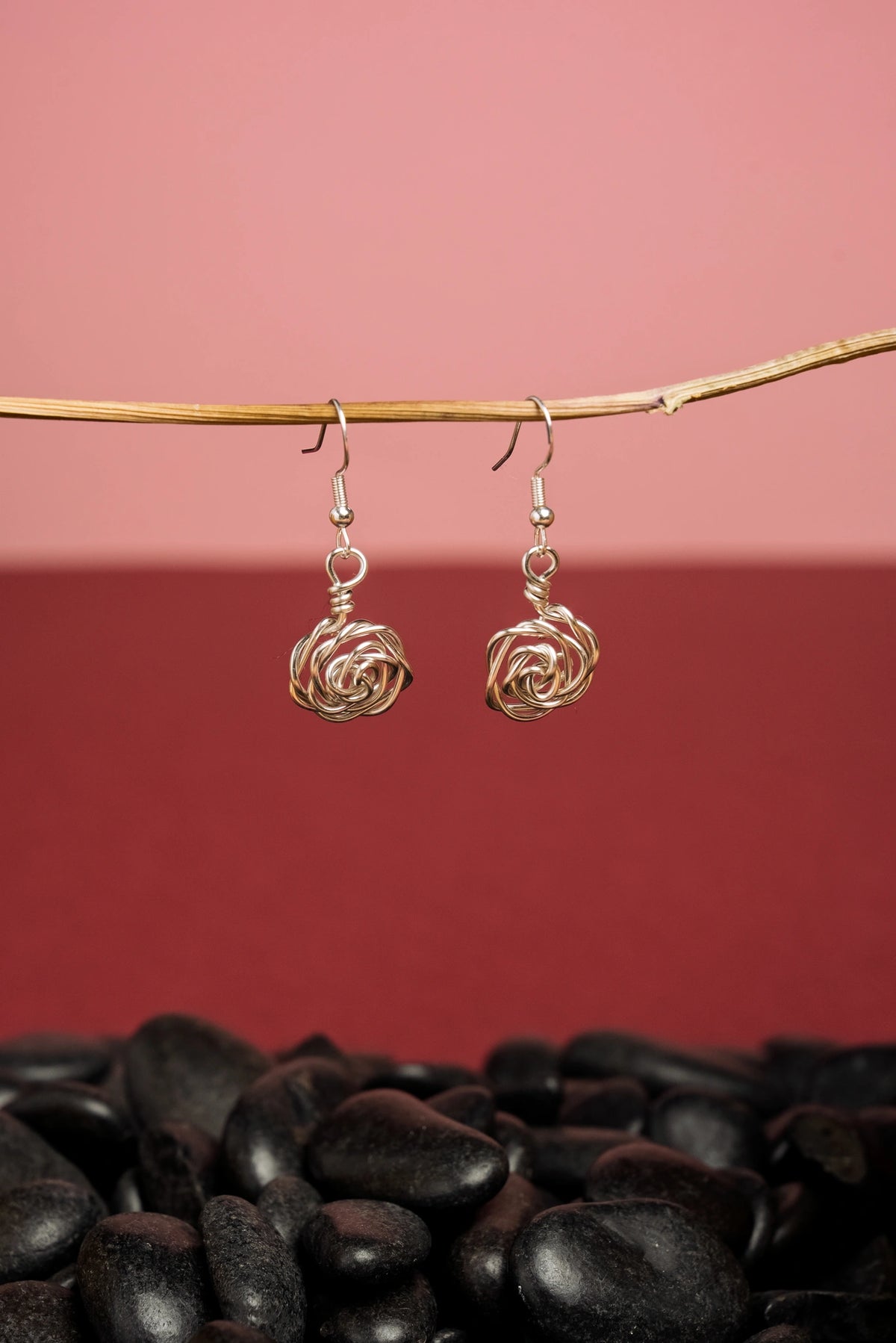Boucles d’oreilles Les Roses modèle S argenté