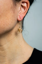 Boucles d’oreilles Les Roses S dorées