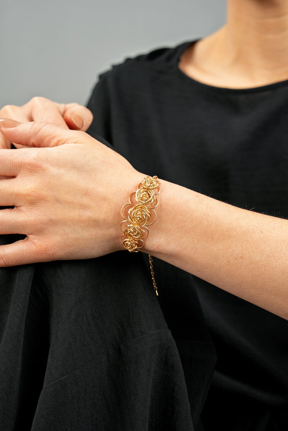 Bracelet Les Roses modèle L doré 