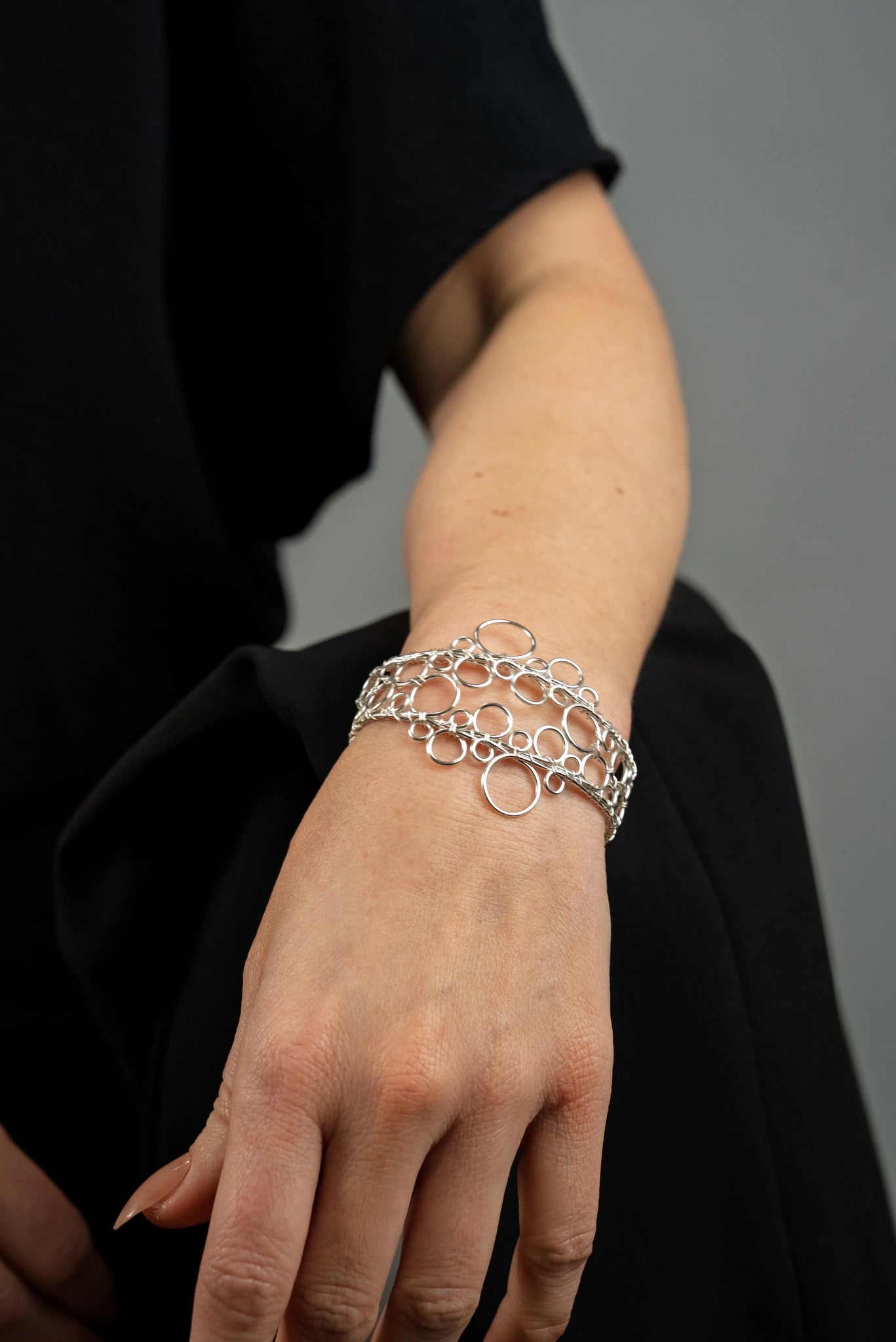 « BUBBLES » bracelet modèle M argenté 