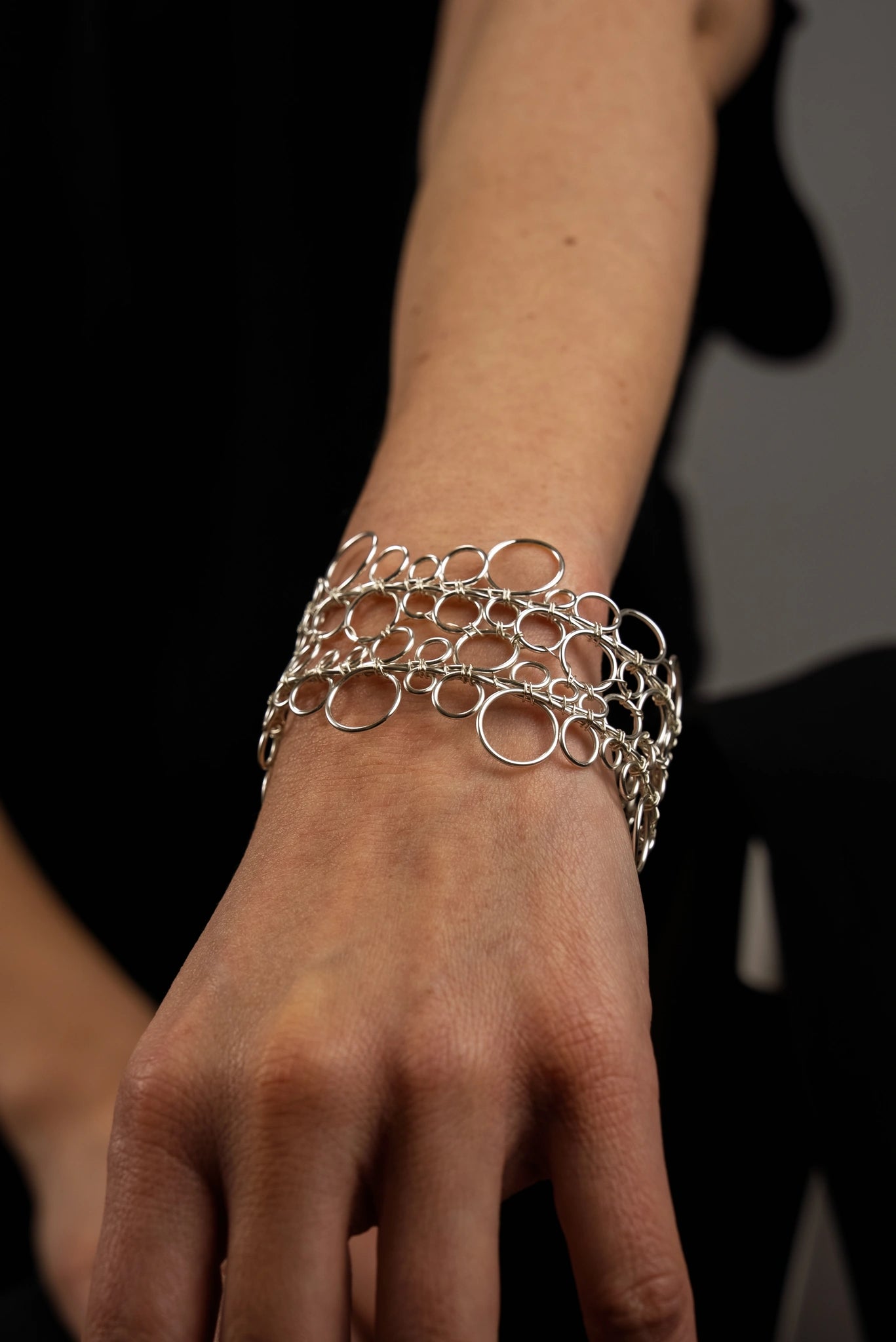 « BUBBLES » bracelet Model L silvered