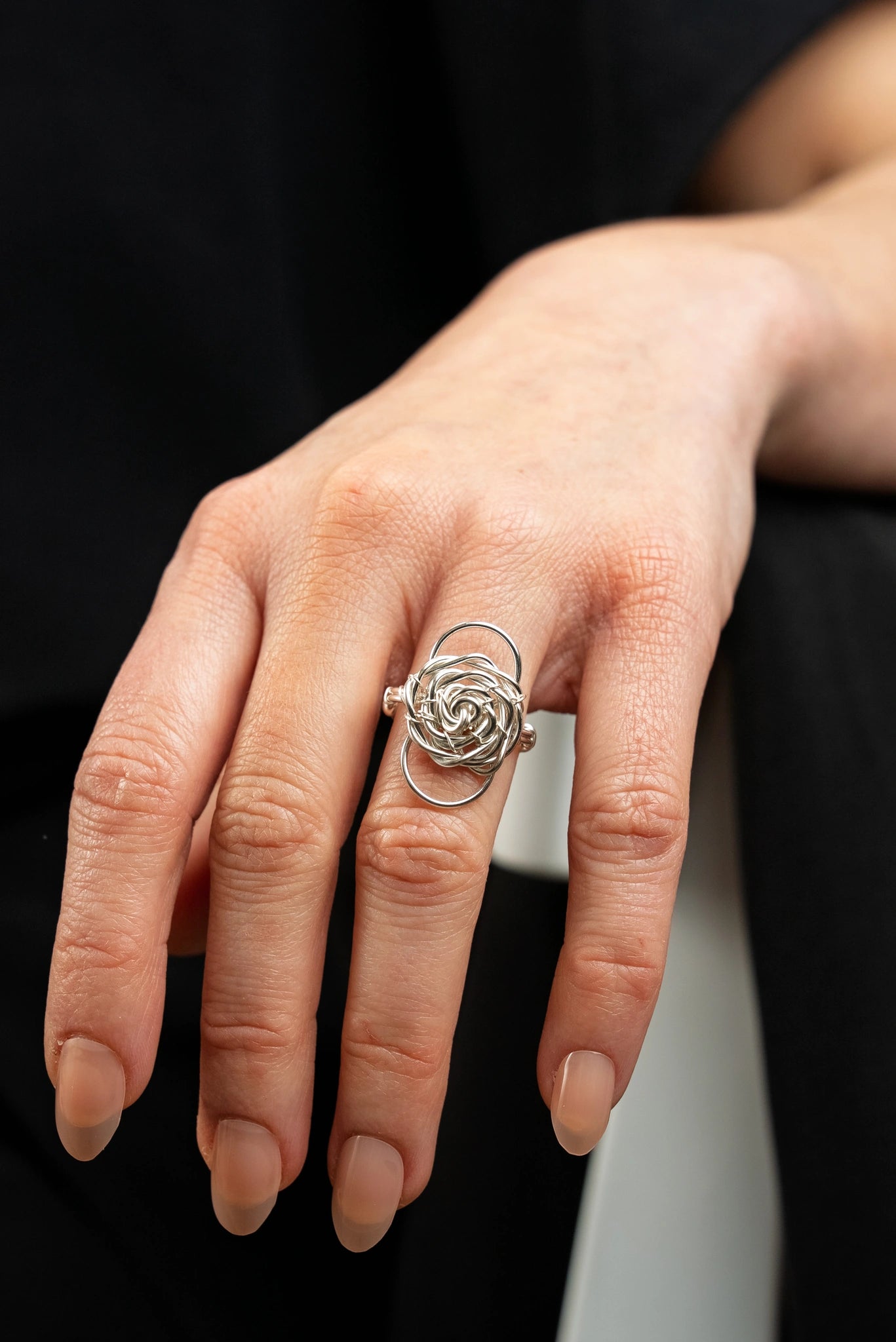 « ROSE » ring Model M silvered