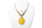 ΞLΞMΞNT Collier macrame Agathe jaune et cristal