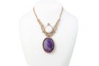 ΞLΞMΞNT Collier macrame améthyste y cristal