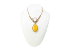 ΞLΞMΞNT Collier macrame Agathe jaune et cristal