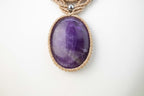 ΞLΞMΞNT Collier macrame améthyste y cristal