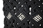 handmade bali grand modele big version luxury  macrame shopper tote bag black version zoom silvered tubes