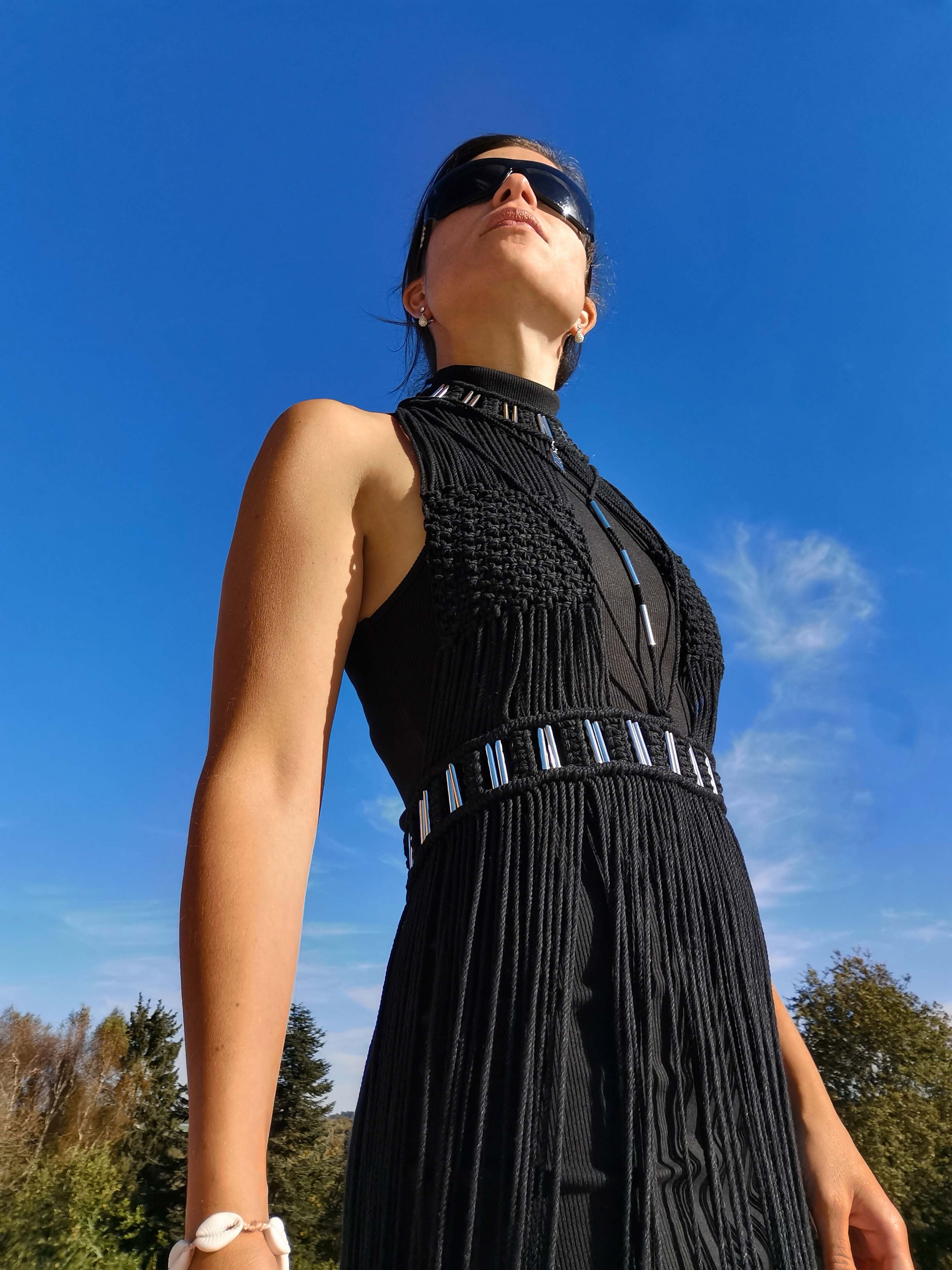 macrame festival dress Macrame Goddess Bohemian Bride Festival Dress buy online S. N. Handicrafts