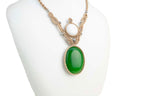 ΞLΞMΞNT Collier macrame onyx verte et cristal
