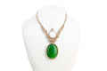 ΞLΞMΞNT Collier macrame onyx verte et cristal