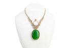 ΞLΞMΞNT Collier macrame onyx verte et cristal