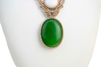 ΞLΞMΞNT Collier macrame onyx verte et cristal